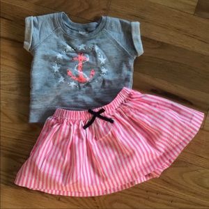 Nautical Themed Sweatshirt and Skirt